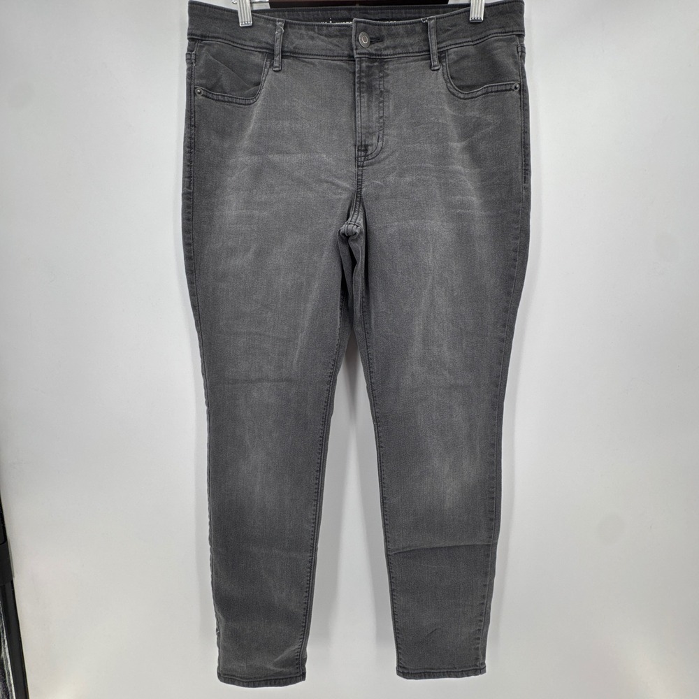 Old Navy Super Skinny Jeans Womens 12 Gray Denim Cotton Stretch Preppy Mid Rise